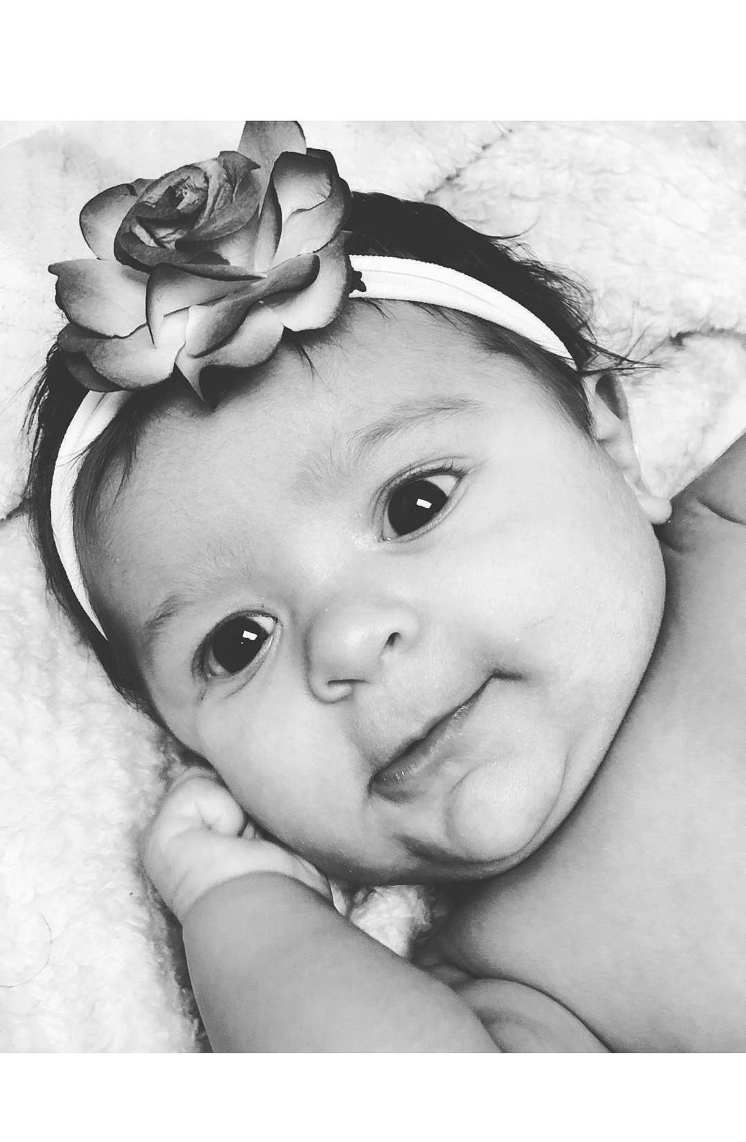 Zyla joined the competition — help win amazing prizes! baby, black_and_white, cheek, child, face, fashion_accessory, hair_accessory, headgear, headpiece, monochrome, monochrome_photography, person, photograph, photography, portrait, portrait_photography, smile, snapshot, stock_photography, toddler