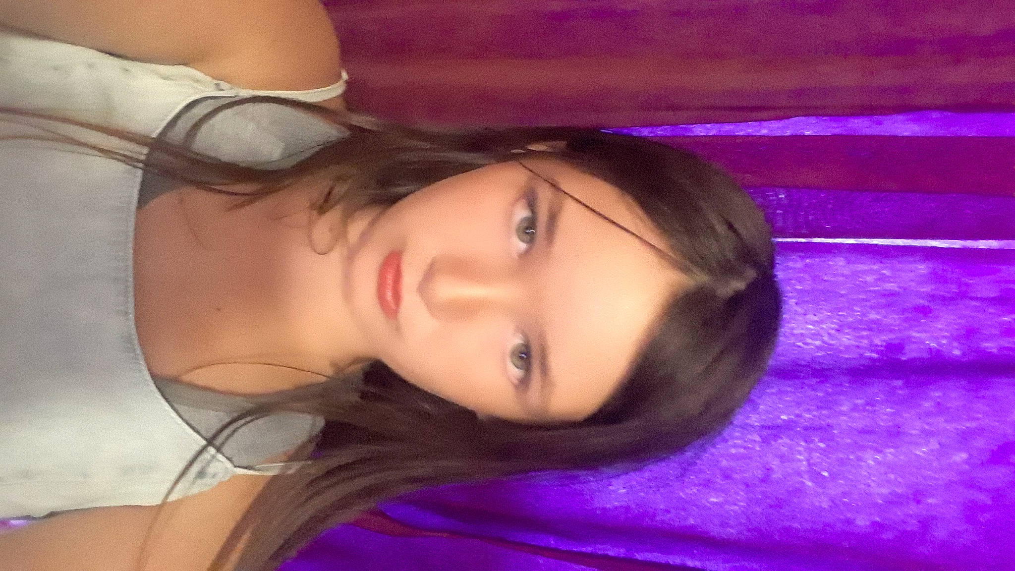 Angela joined the competition — help win amazing prizes! blue, cheek, chin, eyebrow, eyelash, flash_photography, forehead, head, iris, jaw, lip, lipstick, mouth, neck, nose, person, pink, purple, shoulder, skin