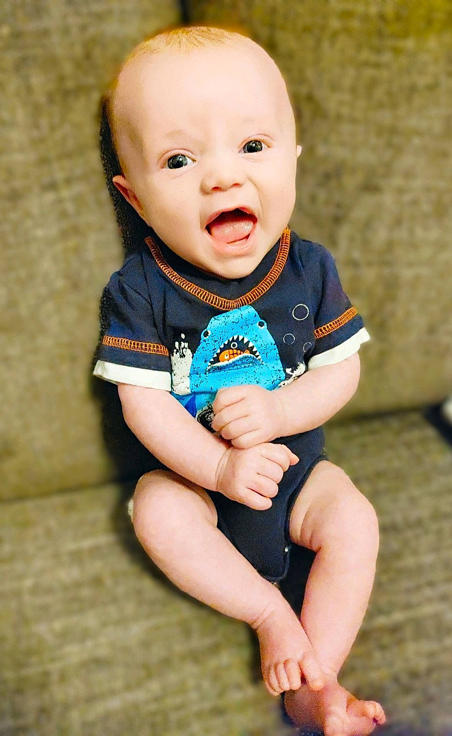 Lake joined the competition — help win amazing prizes! arm, baby, baby_toddler_clothing, cheek, eye, face, finger, flash_photography, hand, happy, head, human_body, iris, leg, neck, person, skin, sleeve, smile, t_shirt