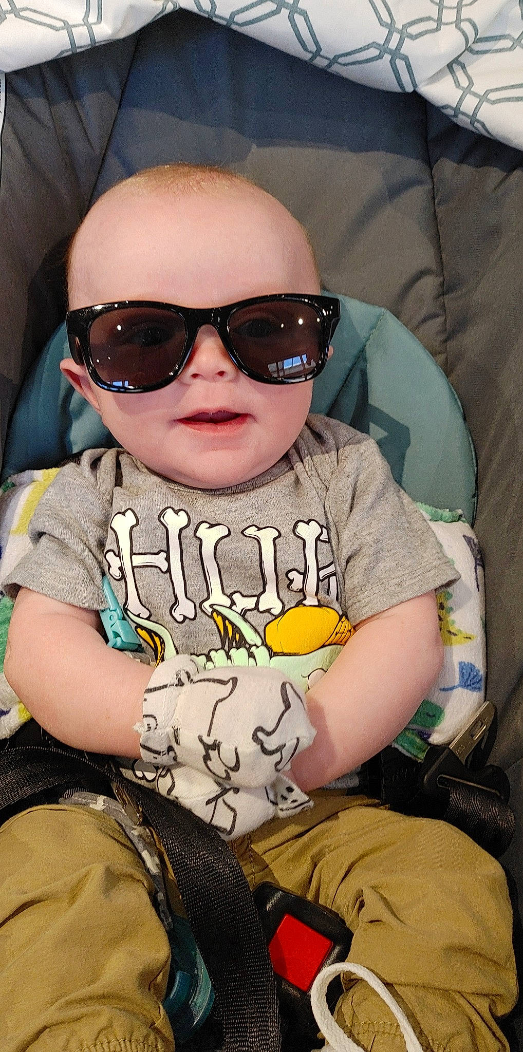 Lake joined the competition — help win amazing prizes! baby, baby_toddler_clothing, cheek, child, comfort, cool, eyewear, fun, glasses, goggles, happy, lip, mouth, person, personal_protective_equipment, recreation, sitting, sleeve, sunglasses, toddler