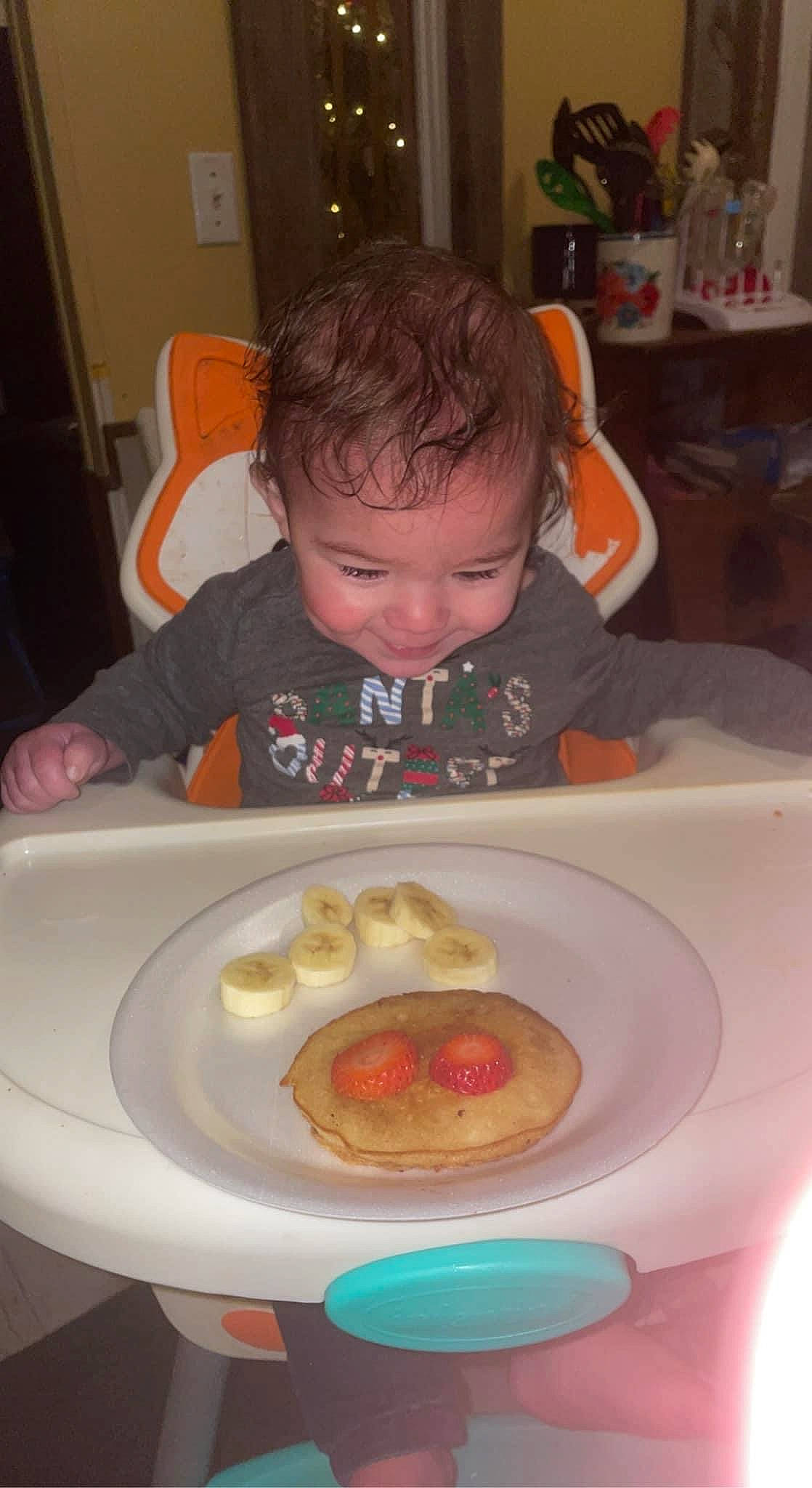 Kaiden joined the competition — help win amazing prizes! baking, breakfast, chair, child, comfort_food, cooking, cuisine, dish, dishware, drinkware, food, food_craving, fun, ingredient, person, plate, serveware, sharing, t_shirt, tableware