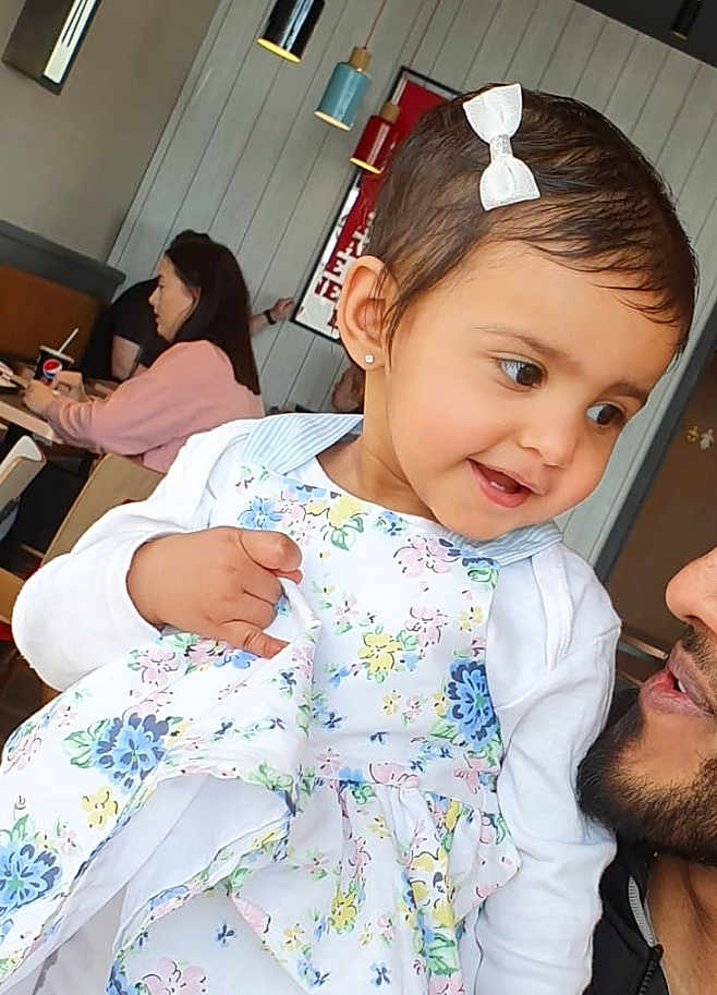 Mahnoor is registered to the contest to win money with this photo: baby, child, daughter, ear, hair_accessory, headband, neck, person, skin, toddler