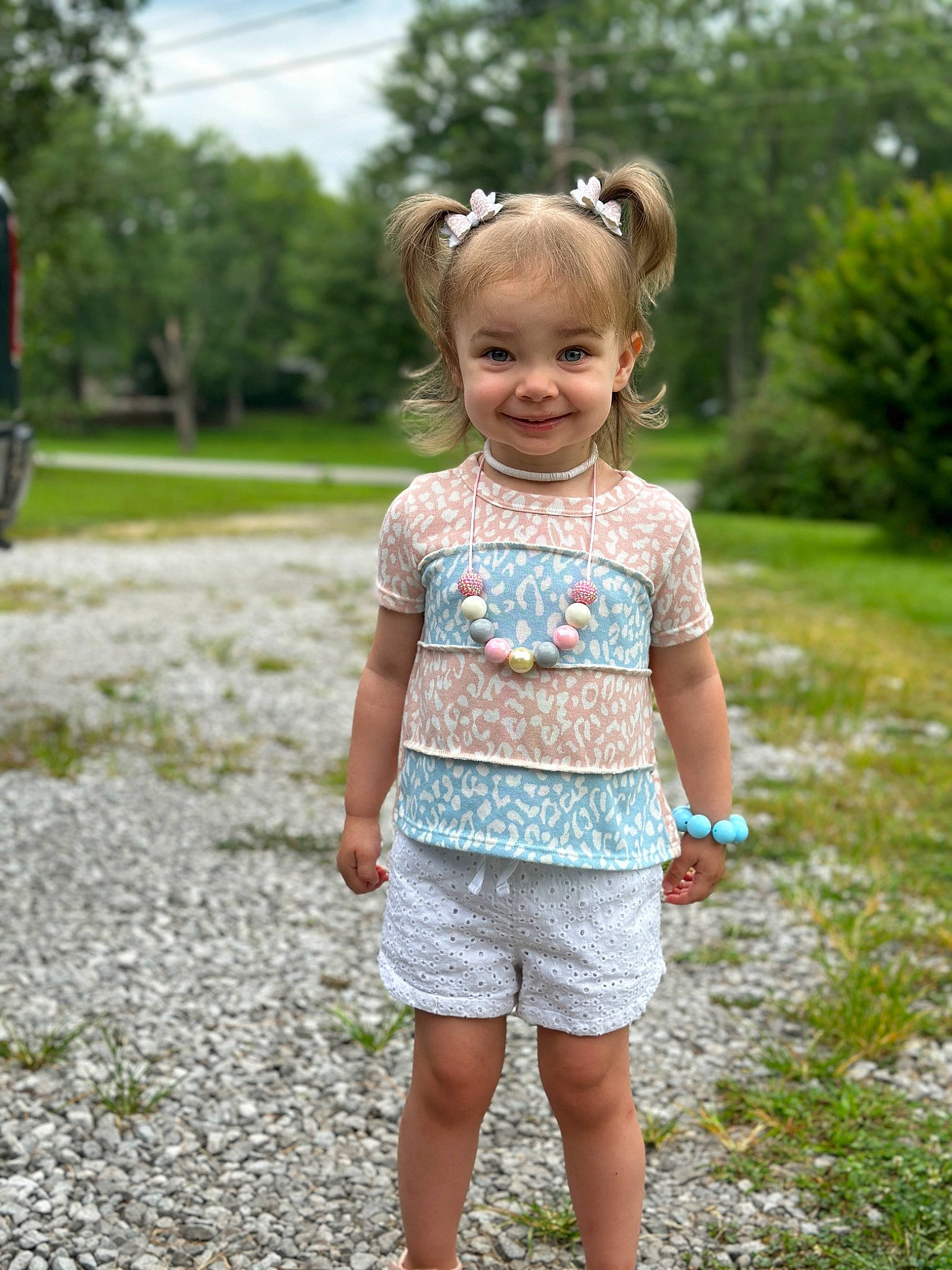 Shayleigh joined the competition — help win amazing prizes! baby_toddler_clothing, blond, denim, fun, grass, hairstyle, happy, joy, leisure, pattern, people_in_nature, person, plant, recreation, shoulder, sky, sleeve, smile, summer, toddler