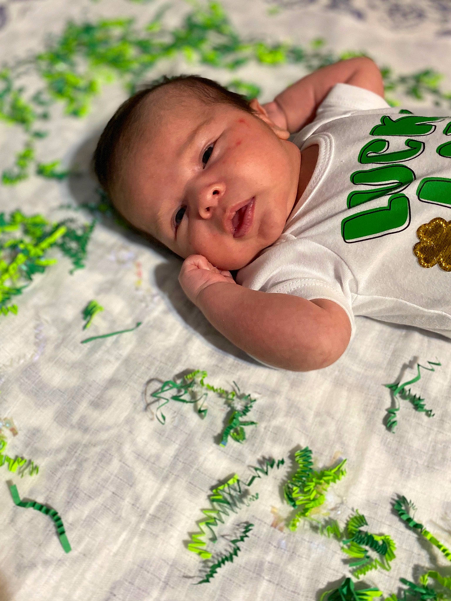 Jesus joined the competition — help win amazing prizes! baby, blanket, child, grass, green, leaf, person, plant, skin, sleep, toddler