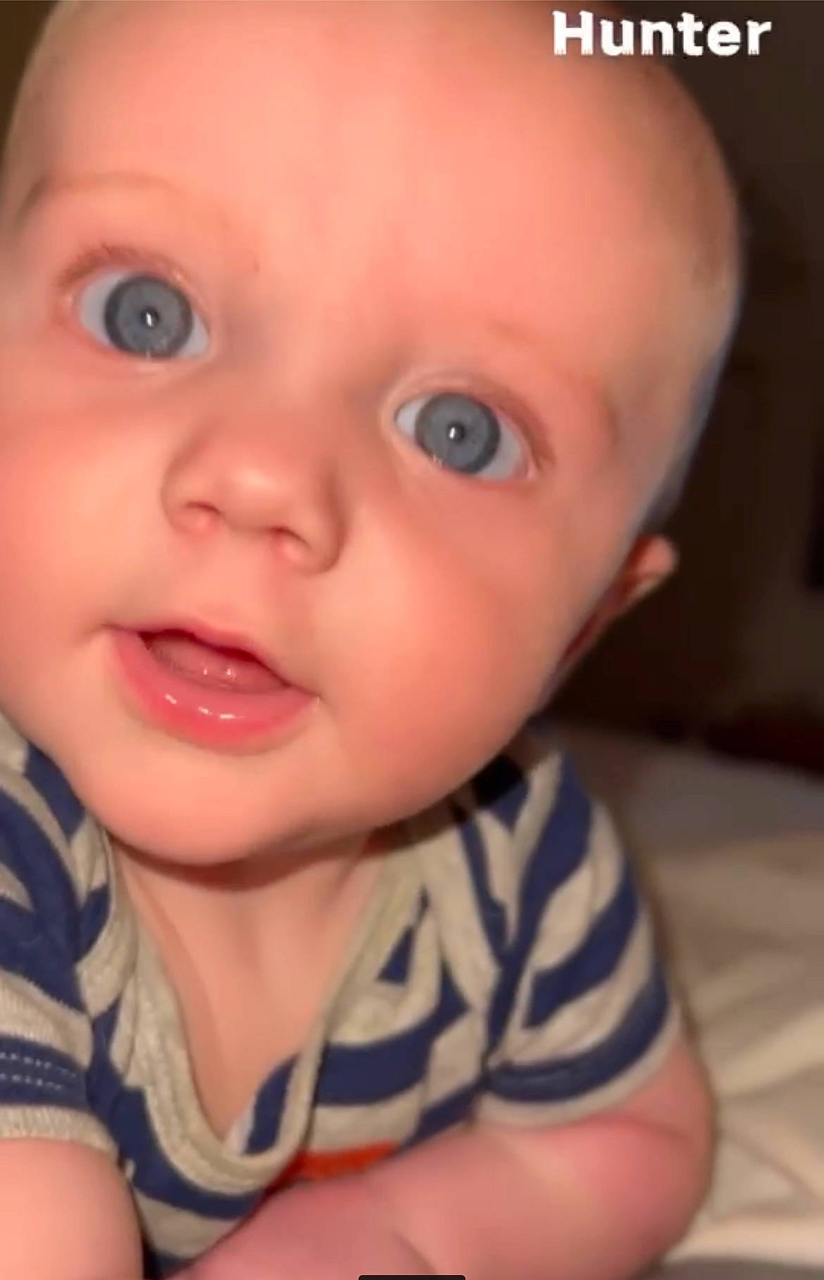 Hunter joined the competition — help win amazing prizes! baby, baby_toddler_clothing, cheek, chin, ear, eye, eyebrow, eyelash, hairstyle, happy, human_body, iris, lip, mouth, nose, person, pink, skin, sleeve, smile