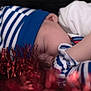 Anthony Jr joined the competition — help win amazing prizes! baby, blue, child, flag_of_the_united_states, flesh, hand, leg, mouth, nap, photography, red, sleep