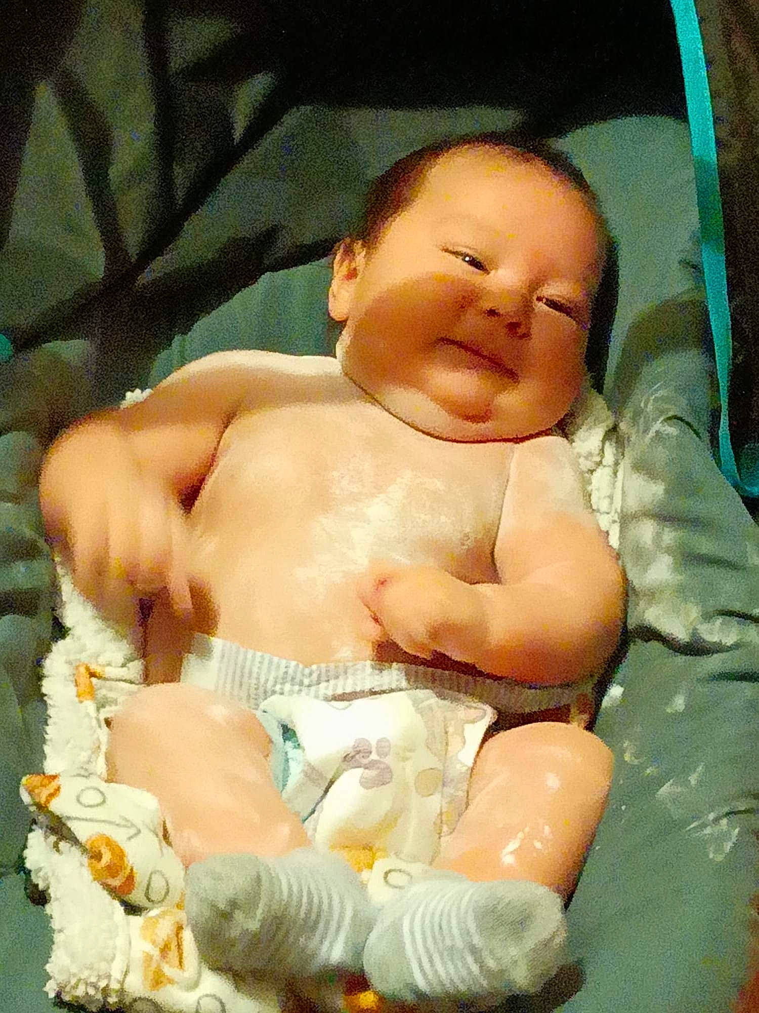Grayson is registered to the contest to win money with this photo: abdomen, arm, baby, baby_products, baby_sleeping, barechested, bathing, cheek, chest, child, event, fun, happy, navel, person, sitting, smile, stomach, thumb, toddler