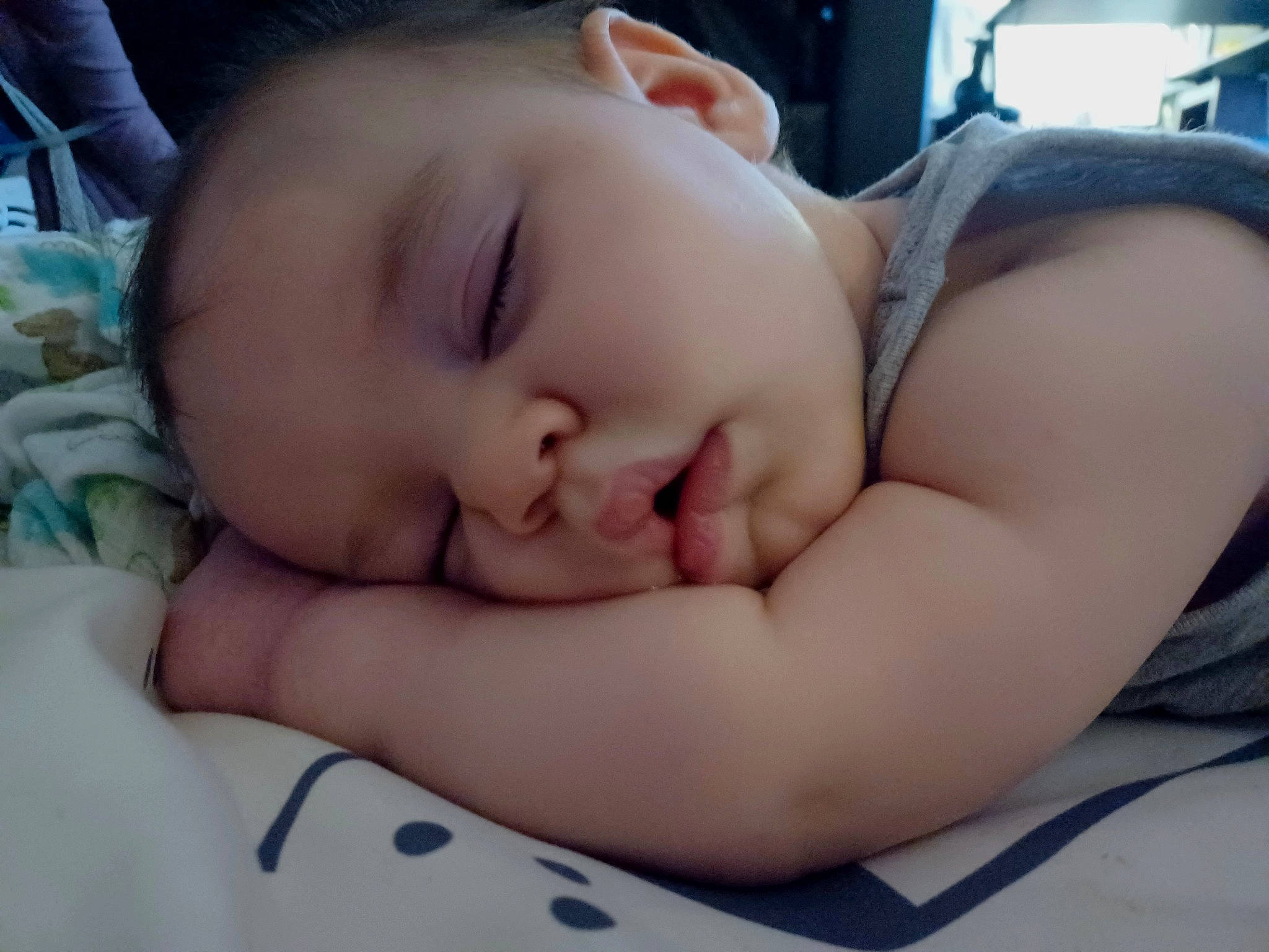 Jacob joined the competition — help win amazing prizes! baby, baby_sleeping, baby_toddler_clothing, bedtime, cheek, child, comfort, eyebrow, eyelash, finger, happy, iris, linens, mouth, nap, neck, nose, person, skin, smile