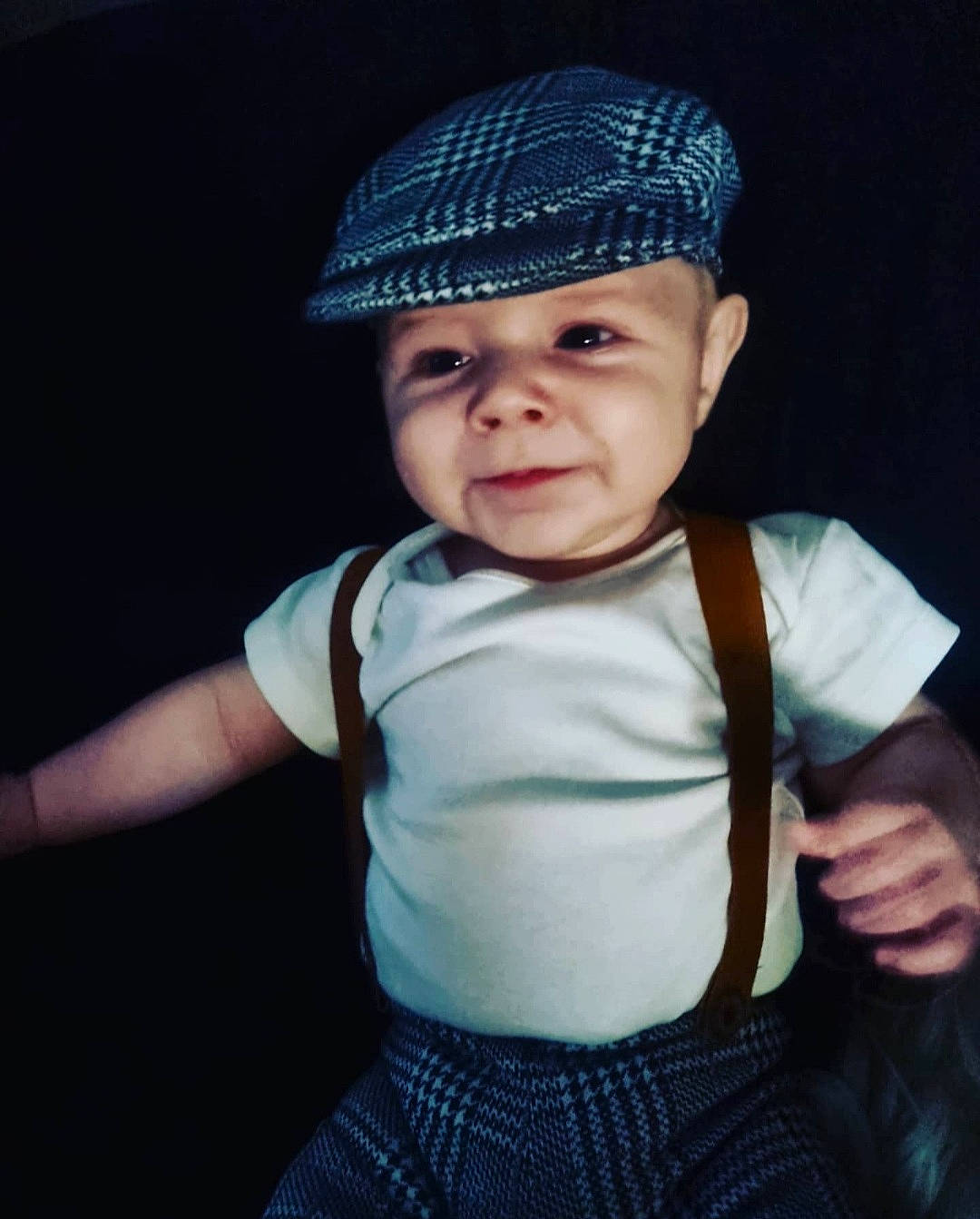 Brodie joined the competition — help win amazing prizes! azure, baby, baby_toddler_clothing, cap, cheek, chin, cool, eye, eyebrow, face, facial_expression, flash_photography, grey, headwear, iris, lip, person, skin, sleeve, smile
