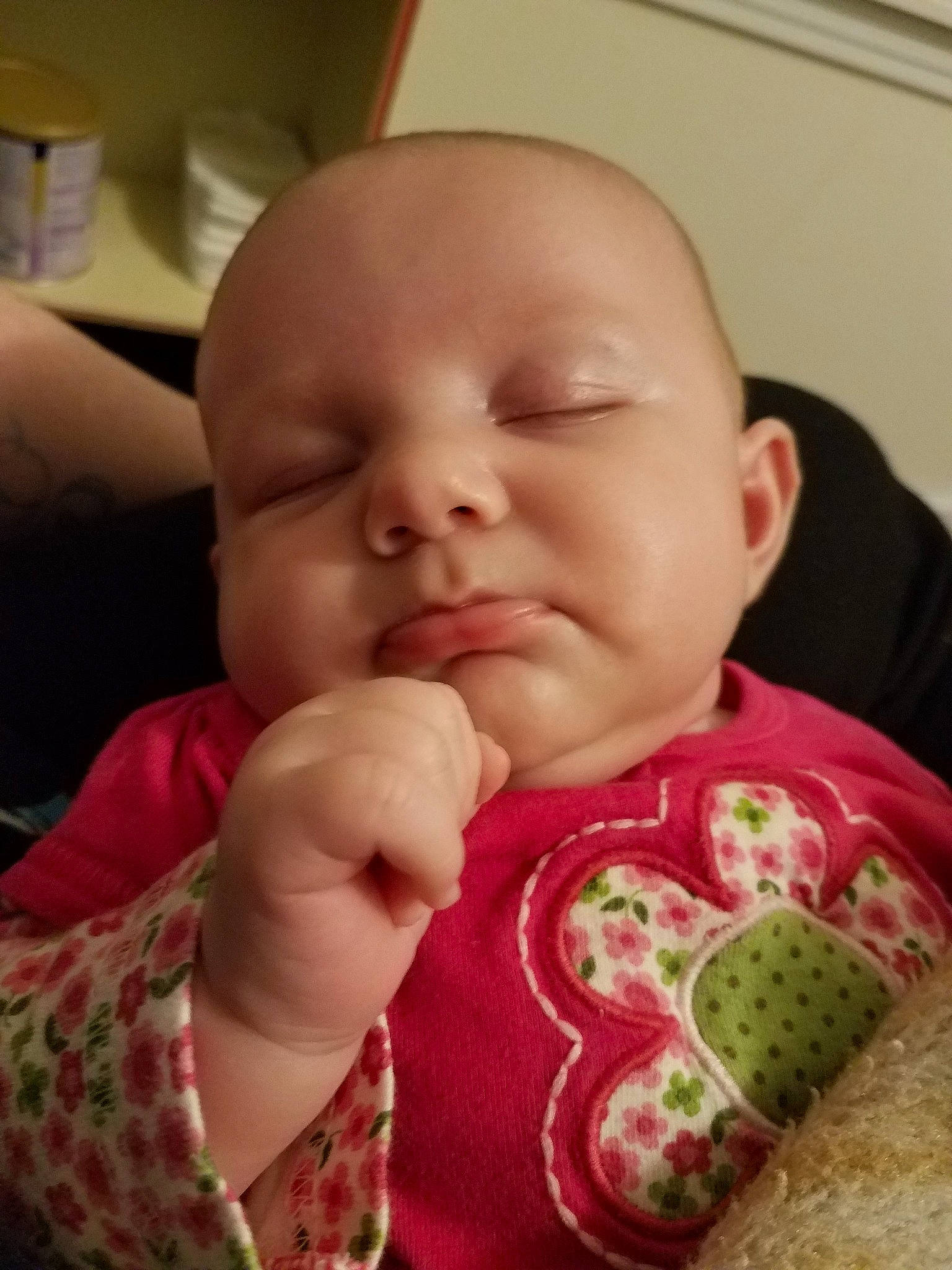 Jasmine Faye joined the competition — help win amazing prizes! baby, cheek, child, face, facial_expression, finger, hand, head, lip, mouth, nose, person, pink, skin, smile, thumb, toddler