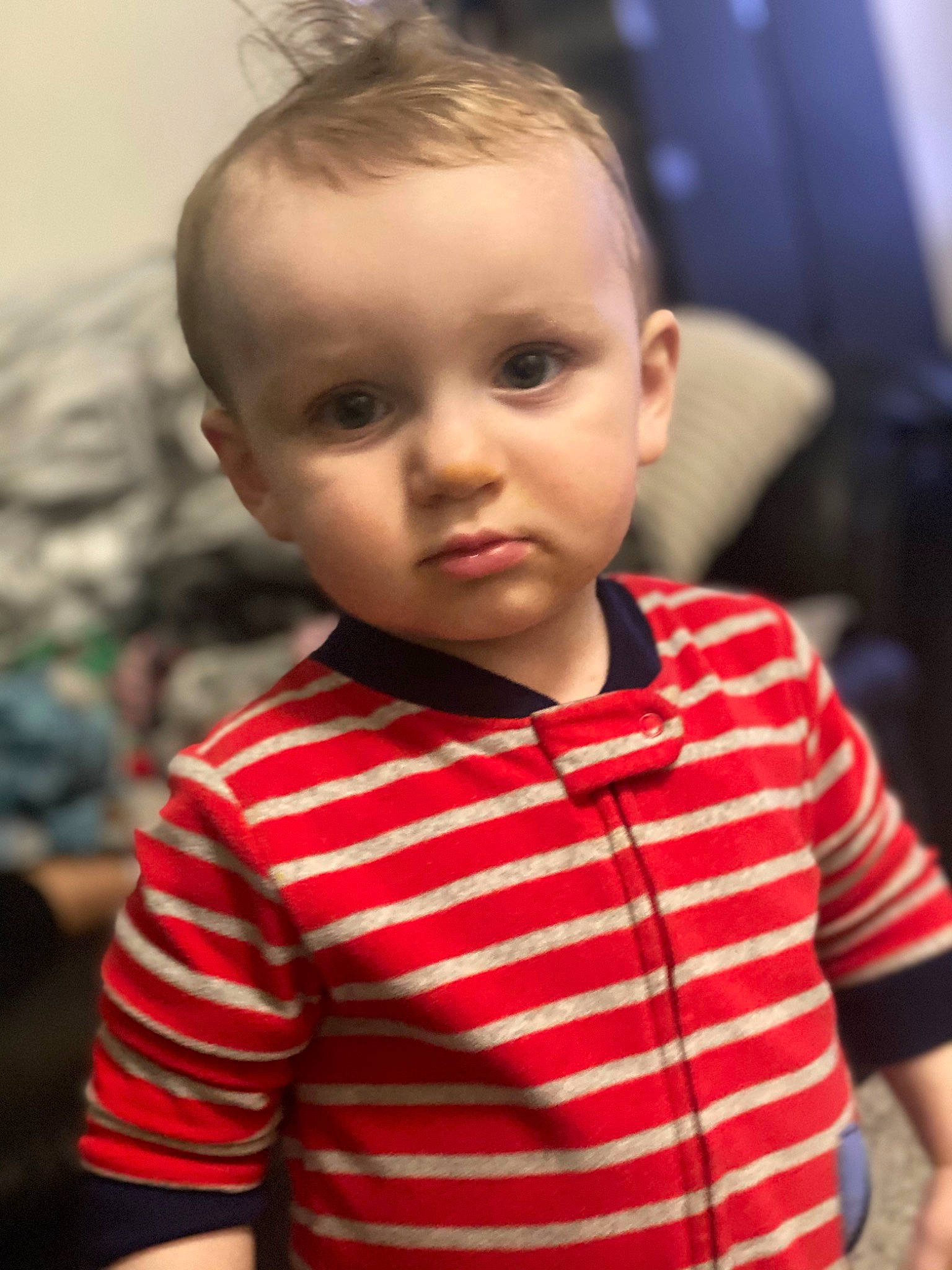 Brentley joined the competition — help win amazing prizes! baby, baby_toddler_clothing, cheek, eyelash, face, fun, hair, hairstyle, happy, head, human_body, iris, lip, mouth, nose, person, skin, sleeve, smile, t_shirt