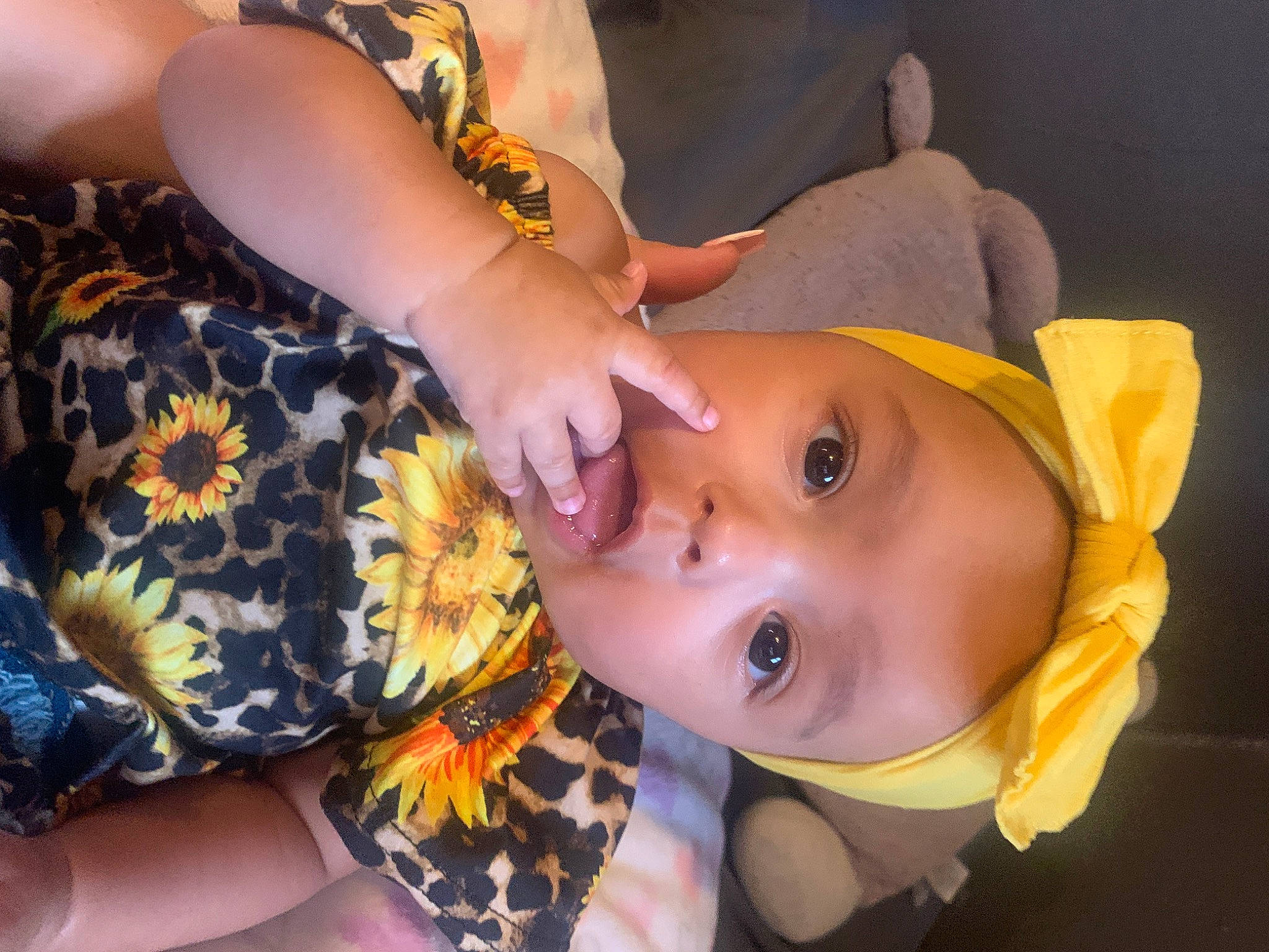 Kaliyah joined the competition — help win amazing prizes! baby, baby_products, baby_toddler_clothing, child, eyelash, fashion_accessory, finger, gesture, happy, hat, iris, jewellery, lip, nail, nose, pattern, person, skin, sunglasses, surprise
