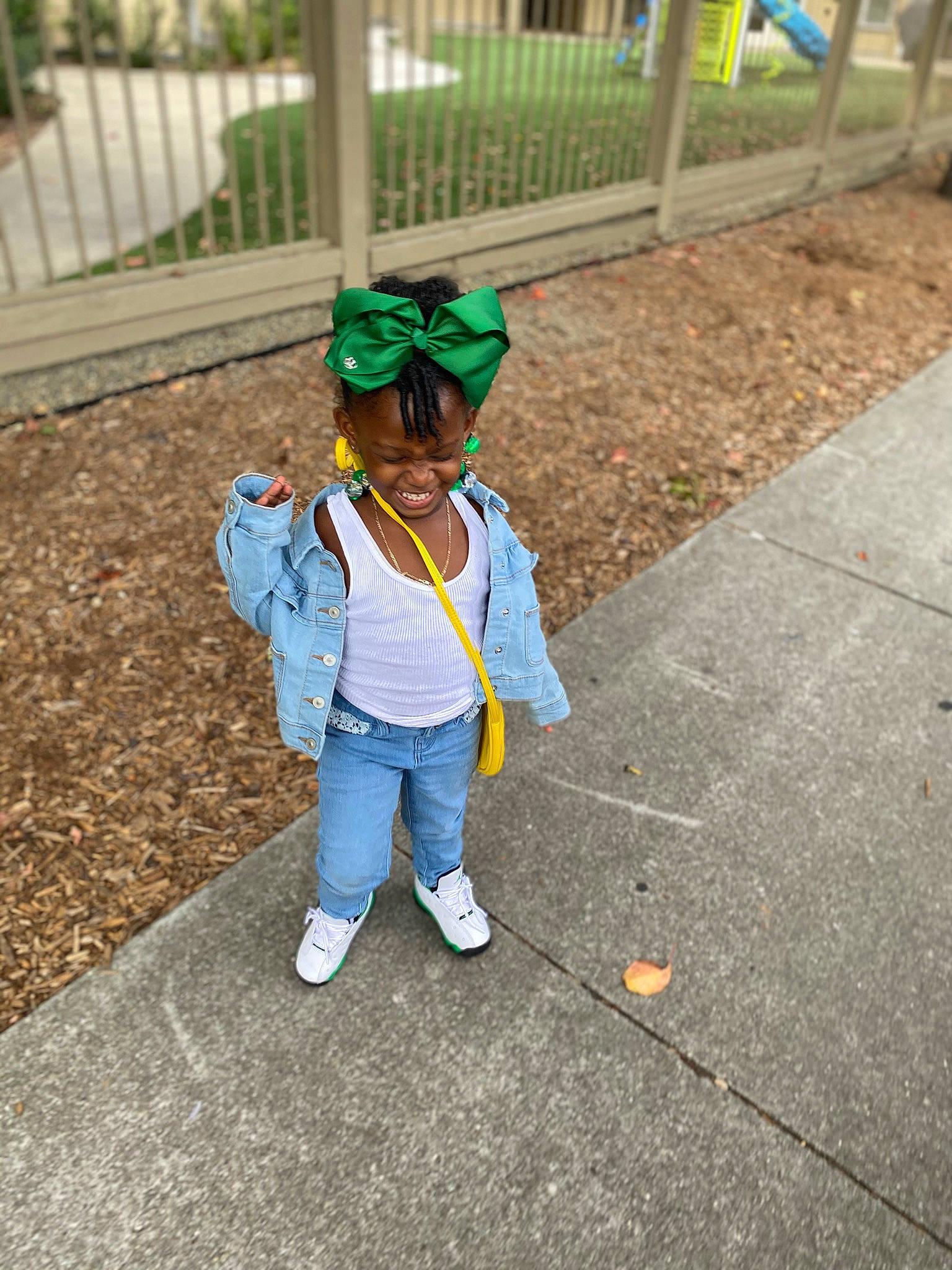 Kalayah joined the competition — help win amazing prizes! asphalt, cap, city, costume, denim, electric_blue, eyewear, fence, fun, grass, hat, leisure, luggage_and_bags, person, recreation, road_surface, sidewalk, street_fashion, sun_hat, sunglasses