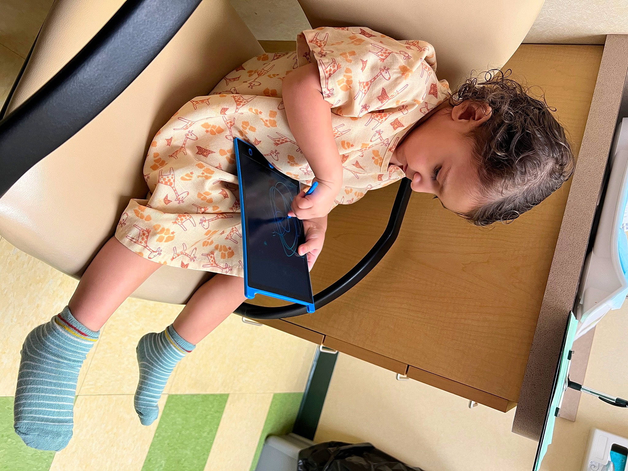 Cameron Elias joined the competition — help win amazing prizes! baby, bag, child, comfort, couch, fashion_design, flooring, fun, human_leg, joint, knee, leg, leisure, pattern, person, room, shipping_box, sitting, sock, thigh