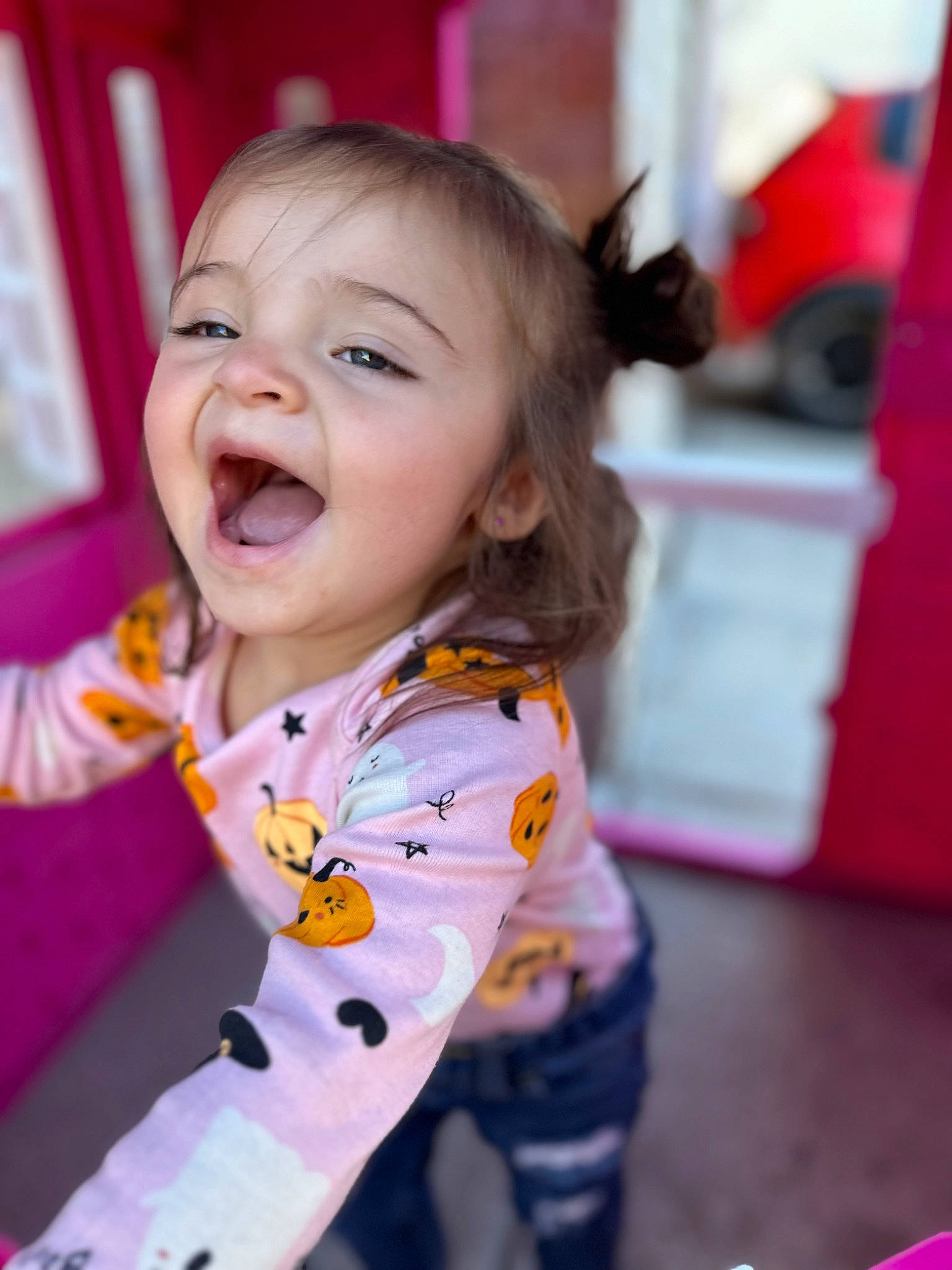 Oaklee joined the competition — help win amazing prizes! baby, baby_laughing, baby_toddler_clothing, beauty, cheek, child, dress, event, eye, fun, happy, iris, magenta, nose, person, pink, skin, sleeve, smile, t_shirt