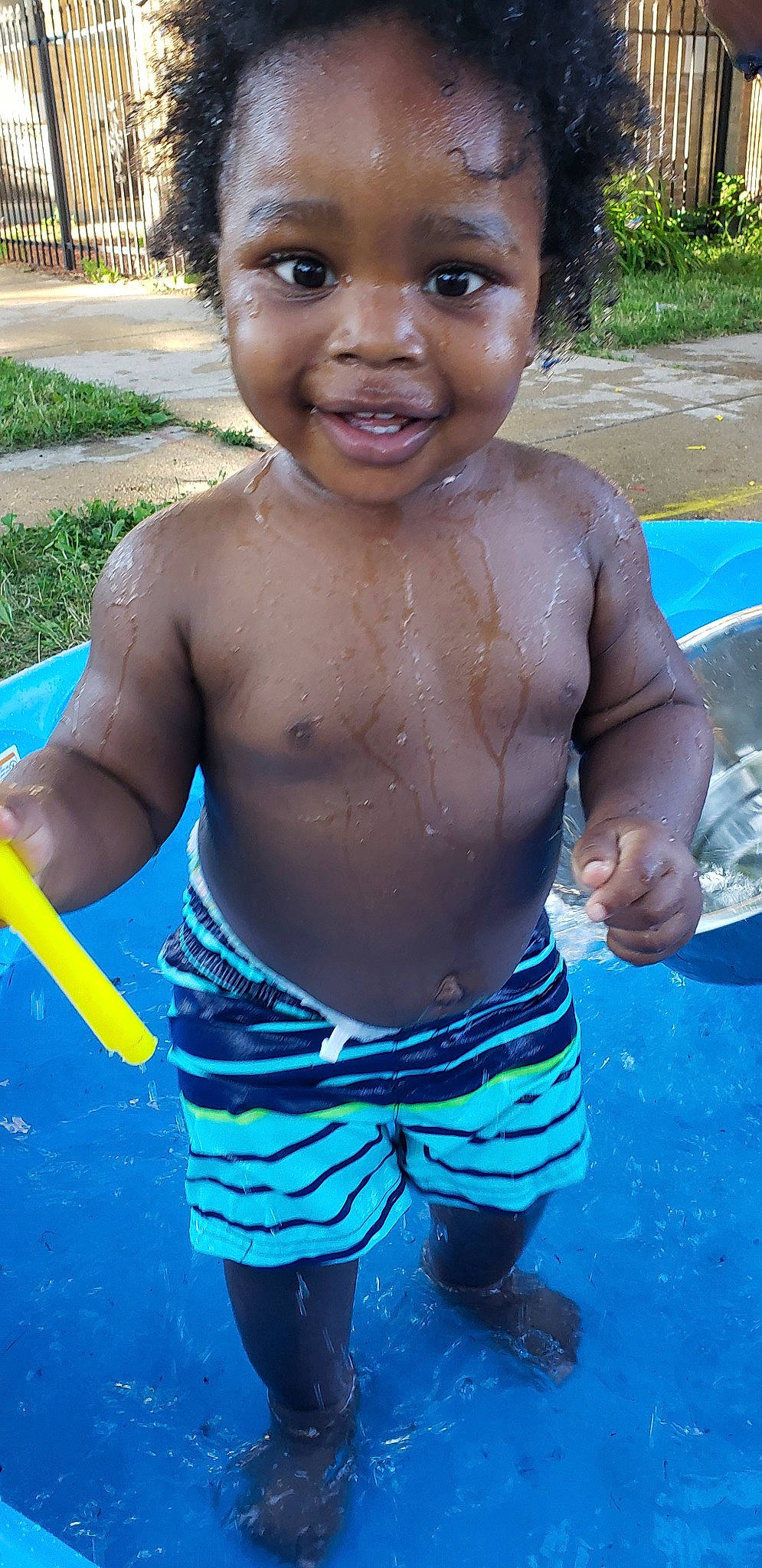 D'Mari joined the competition — help win amazing prizes! barechested, black_hair, chest, child, fun, joy, leisure, person, play, smile, summer, swimming_pool, toddler, water