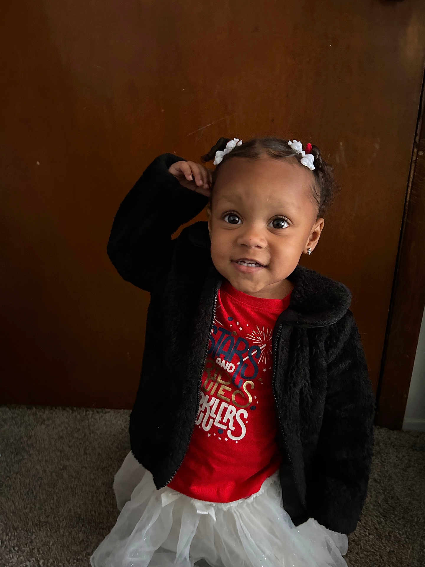 Annalynn is registered to the contest to win money with this photo: blackhair, blazer, child, clothing, coat, dress, face, female, girl, hair, happy, head, jacket, longsleeve, person, photography, portrait, sitting, sleeve, smile