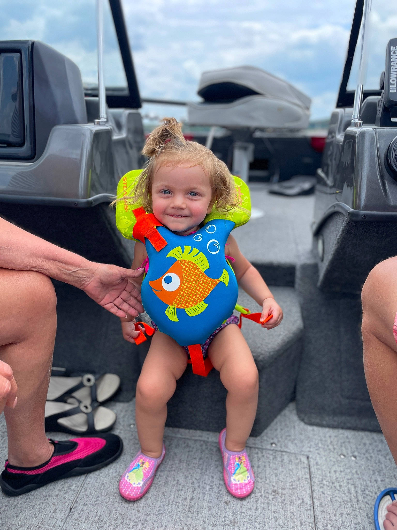 Della joined the competition — help win amazing prizes! automotive_design, automotive_exterior, child, cloud, event, fun, happy, joy, leg, leisure, motor_vehicle, person, product, recreation, sandal, shoe, sky, smile, thigh, toddler