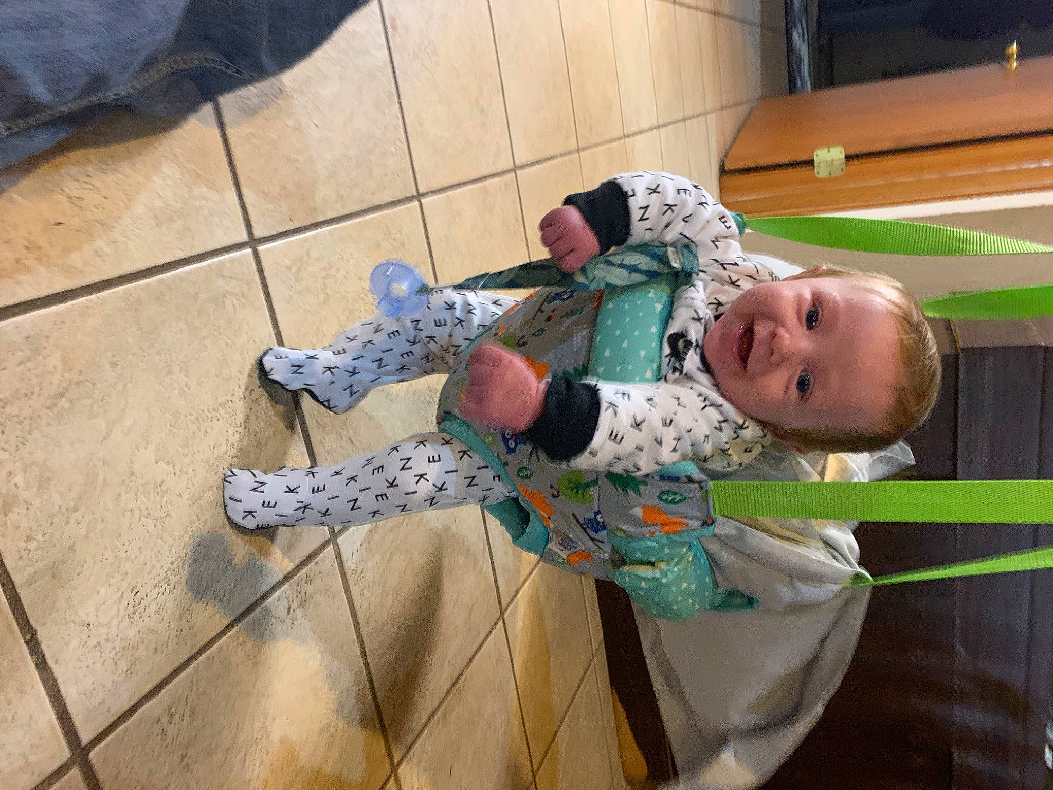 Bryce joined the competition — help win amazing prizes! baby, baby_products, baby_toddler_clothing, child, comfort, floor, flooring, foot, fun, hardwood, human_leg, pattern, person, sitting, smile, thigh, toddler, wood