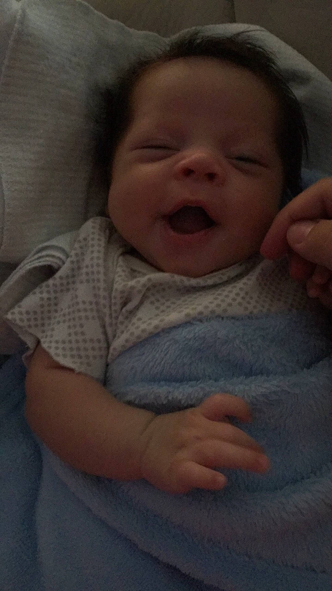 Aiden joined the competition — help win amazing prizes! cheek, child, chin, emotion, eye, face, finger, forehead, girl, hand, head, infant, lip, mouth, nose, person, skin, sleep, smile, toddler