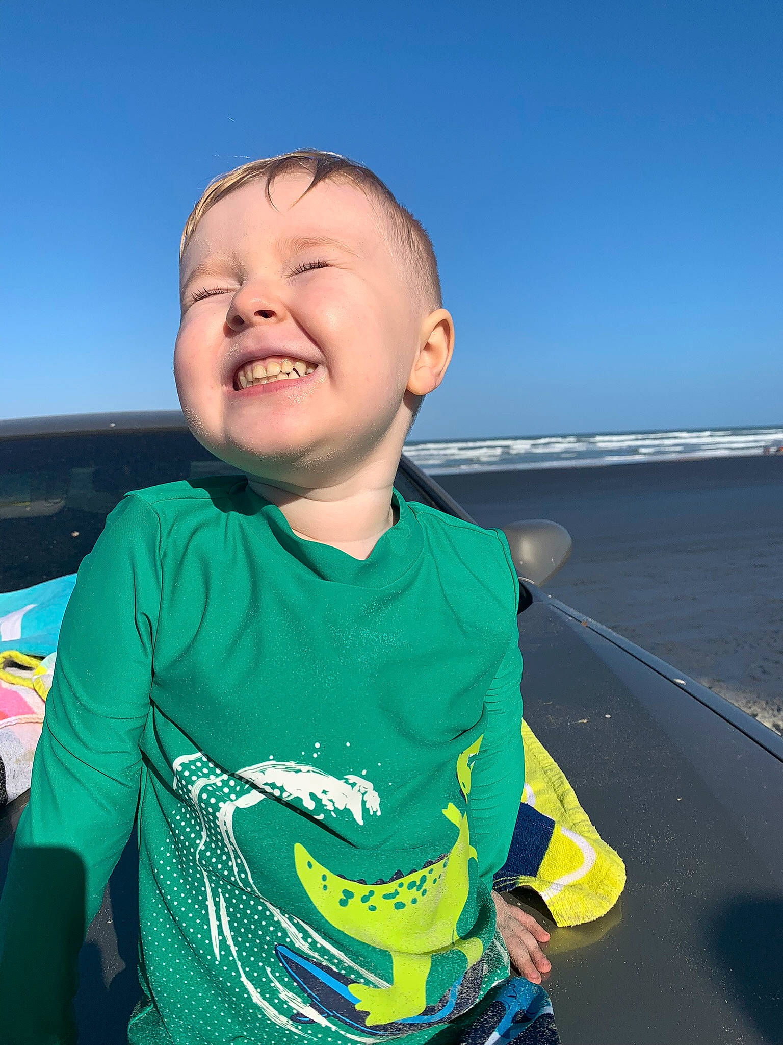 Brenden joined the competition — help win amazing prizes! azure, baby, child, cloud, cool, electric_blue, eye, fun, happy, joy, leisure, ocean, person, personal_protective_equipment, recreation, sky, sleeve, smile, sportswear, t_shirt
