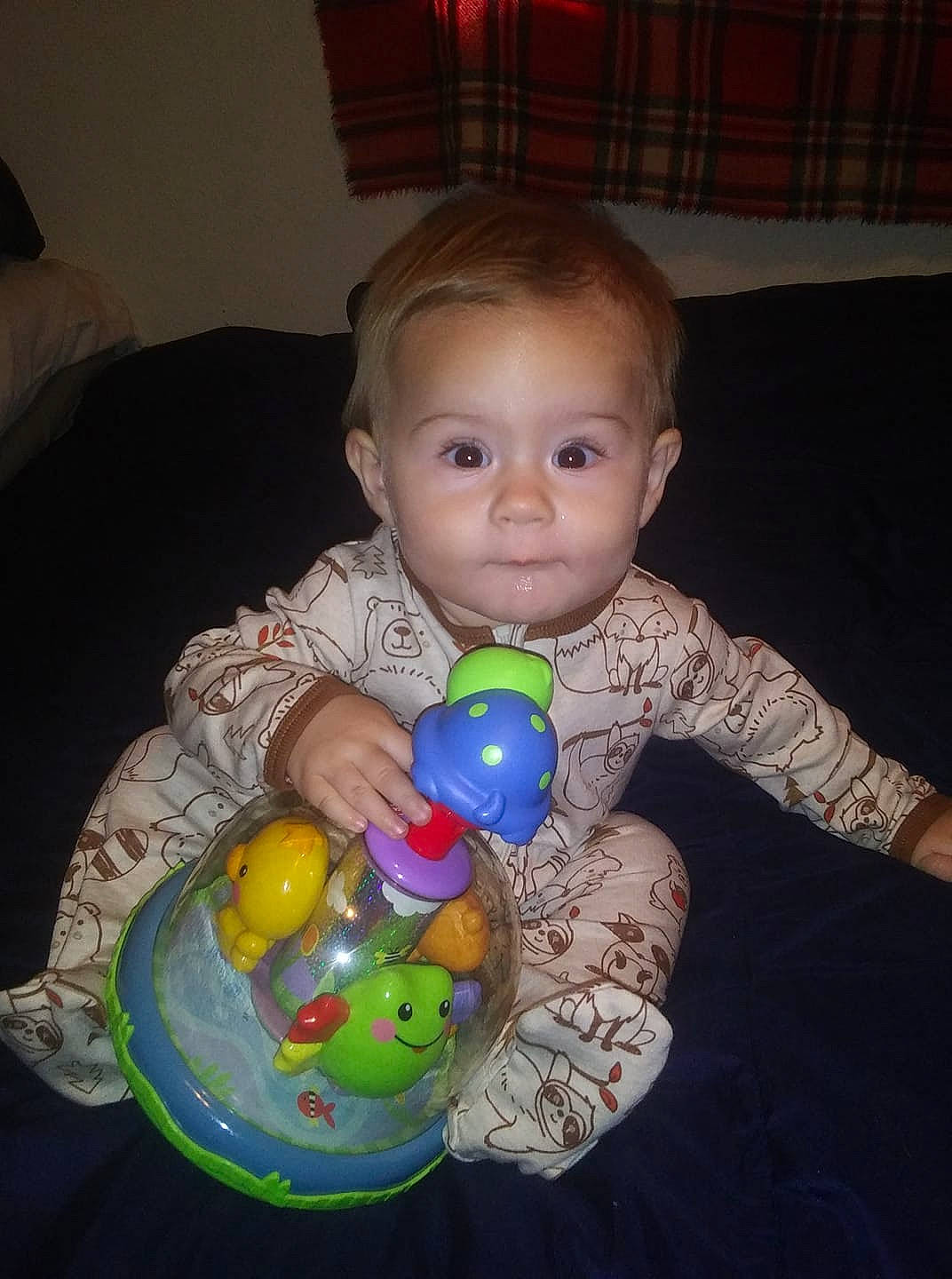 Avah is registered to the contest to win money with this photo: baby, baby_products, baby_toys, child, fun, iris, musical_instrument, person, play, rattle, room, toddler, toy