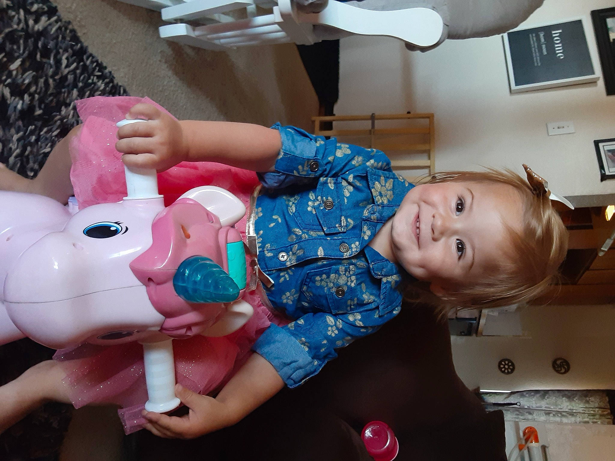 Avah joined the competition — help win amazing prizes! baby, baby_toddler_clothing, child, domestic_pig, facial_expression, fun, happy, joy, lamp, magenta, people, person, picture_frame, room, skin, smile, suidae, toddler, toy
