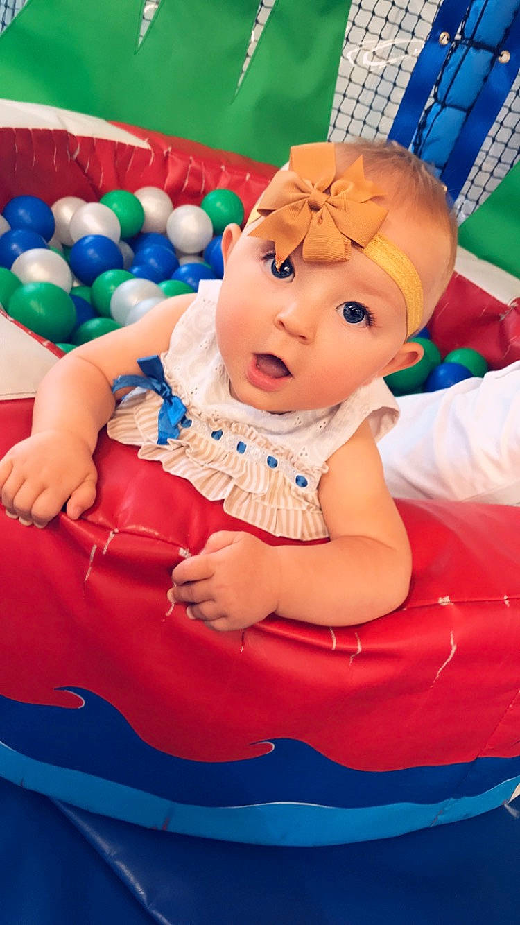 Lillie-rose joined the competition — help win amazing prizes! baby, baby_products, baby_toys, child, fun, games, inflatable, leisure, person, play, product, recreation, smile, surprise, toddler, toy