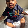 Kyrie joined the competition — help win amazing prizes! baby, infant, smiling, sitting, indoor, sunlight, shadow, rug, clothing, polo, happy, cute, child, portrait, face, feet, apparel, texture, expression, playful