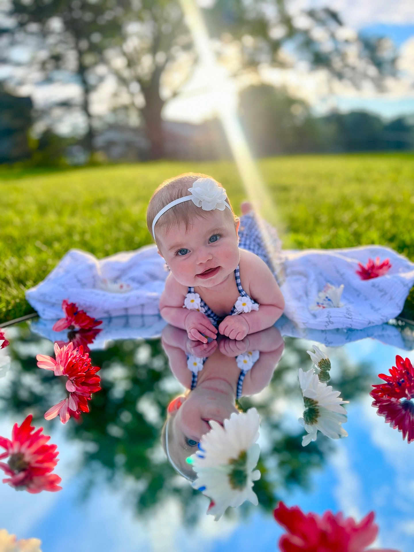 Ariella joined the competition — help win amazing prizes! baby, clothing, daisy, dress, face, field, flower, grass, grassland, head, nature, outdoors, park, person, petal, photography, plant, portrait, sky, summer
