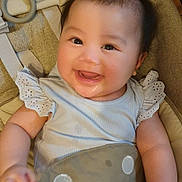 Zareeah joined the competition — help win amazing prizes! baby, baby_seat, child, clothing, comfort, cushion, cute, fabric, face, hand, happy, head, indoor, infant, person, seat_belt, sitting, skin, smile, toy