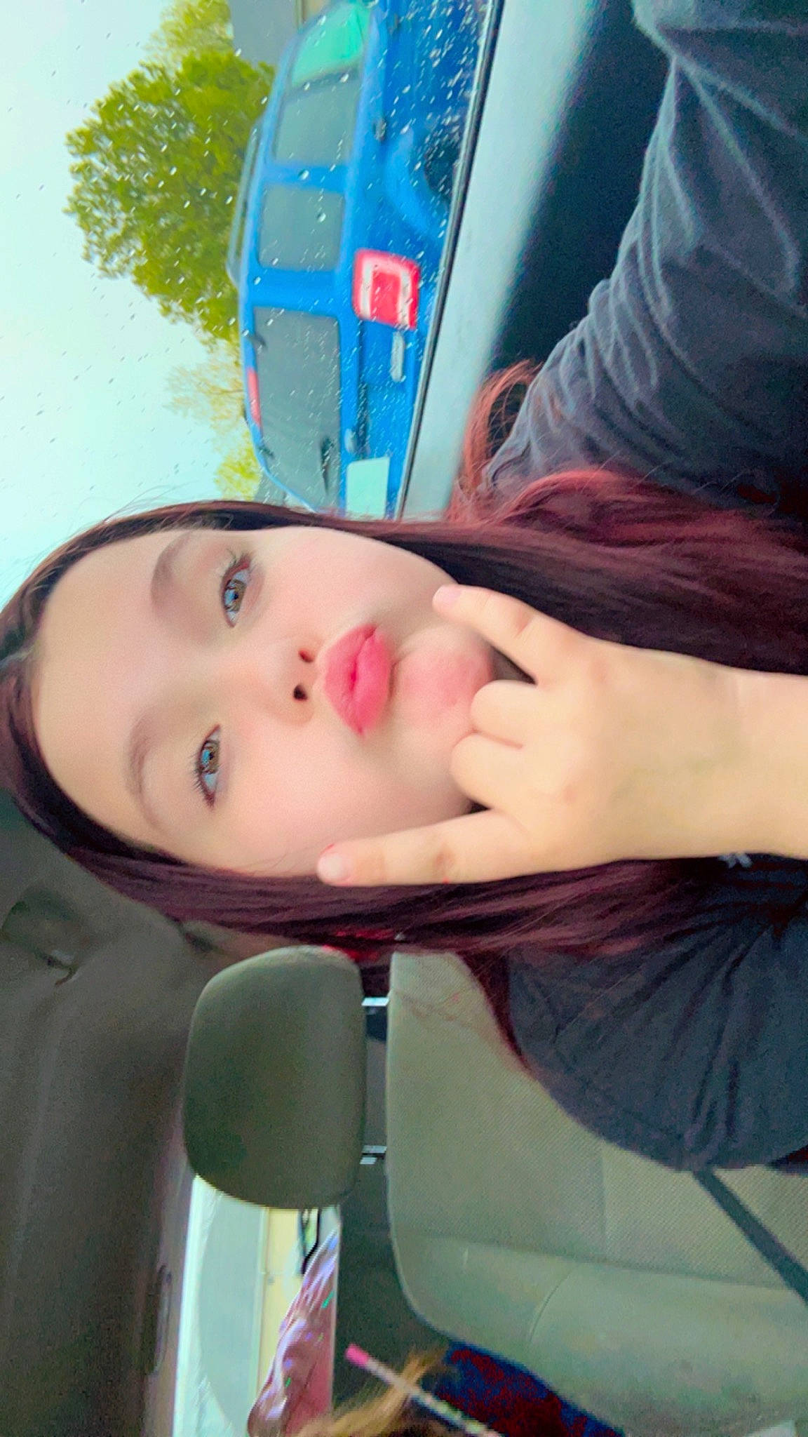 Kailyn is registered to the contest to win money with this photo: auto_part, automotive_exterior, automotive_lighting, bumper, car, child, electric_blue, eyelash, fun, hood, lip, motor_vehicle, mouth, nose, person, snapshot, toddler, tree, trunk, vehicle_door