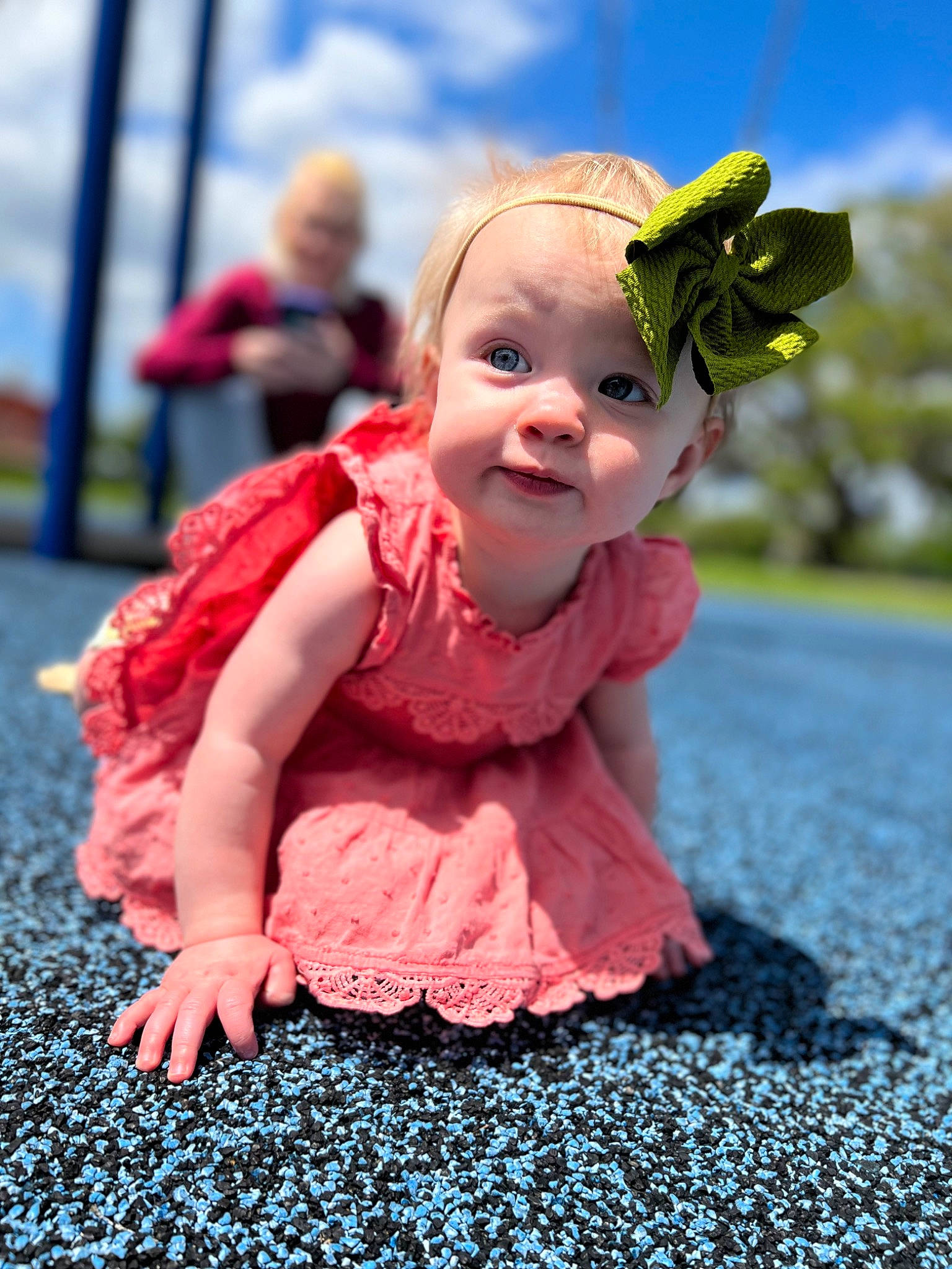 Daenerys joined the competition — help win amazing prizes! baby, baby_toddler_clothing, child, cloud, finger, fun, grass, happy, leaf, leisure, magenta, people_in_nature, person, pink, plant, recreation, sky, smile, spring, summer