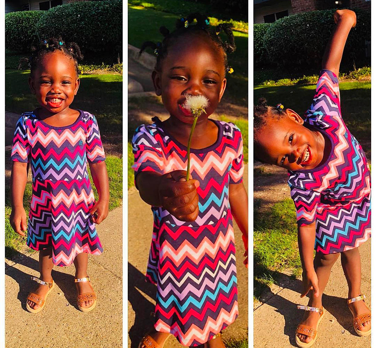 Unique is registered to the contest to win money with this photo: adaptation, child, clothing, collage, design, dress, face, facial_expression, happy, head, joy, pattern, people, person, photography, pink, plant, play, smile, summer