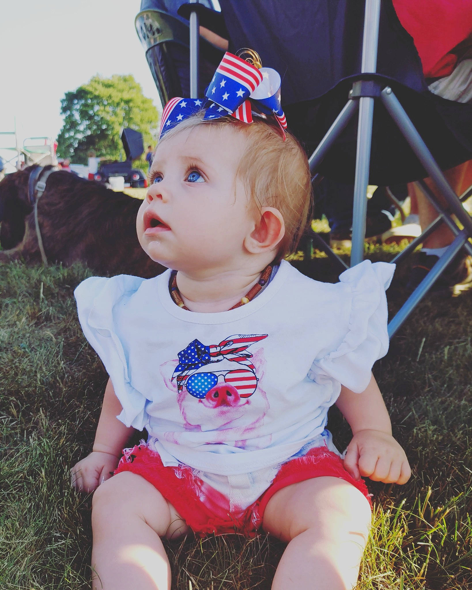 Lylah is registered to the contest to win money with this photo: baby, baby_products, baby_toddler_clothing, cap, child, costume_hat, electric_blue, fashion_accessory, fun, grass, happy, hat, holiday, jewellery, leisure, person, pink, recreation, t_shirt, toddler