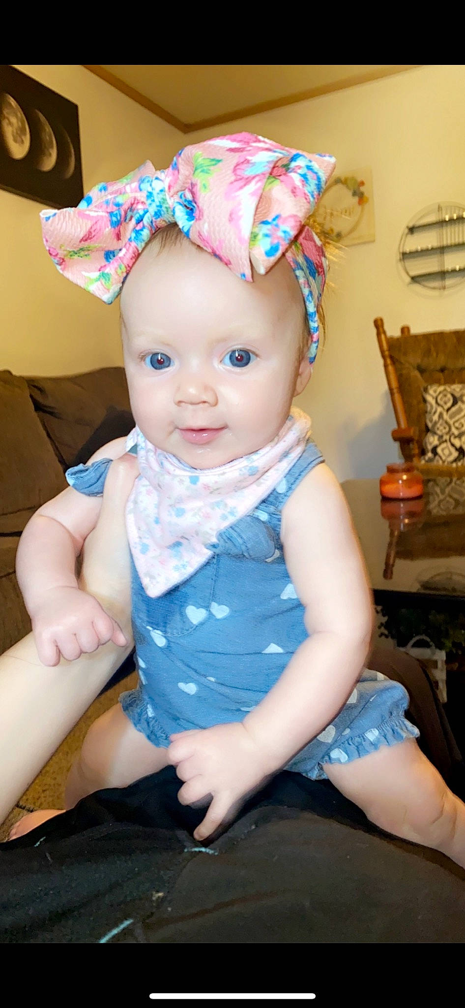 Emerlynn is registered to the contest to win money with this photo: baby, baby_toddler_clothing, blue, cap, cheek, costume_hat, dress, electric_blue, fashion_accessory, hat, headband, headpiece, iris, party_supply, pattern, person, pink, skin, sleeve, sun_hat