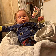 Everest joined the competition — help win amazing prizes! baby, bathroom, blue_clothing, casual, child, container, cute, face, home, indoor, infant, onesie, person, personal_care, plastic_bottle, relaxed, shelf, sink, toiletries, towel