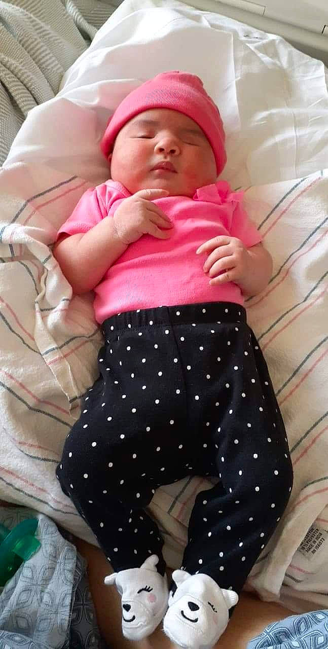 Maryjane is registered to the contest to win money with this photo: baby, baby_products, baby_toddler_clothing, child, design, headwear, pattern, person, pink, polka_dot, product, toddler