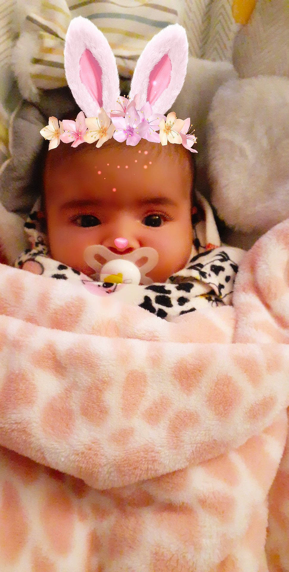 Maryjane is registered to the contest to win money with this photo: baby, baby_products, cheek, child, fur, hair_accessory, head, pattern, person, pink, product, skin, toddler