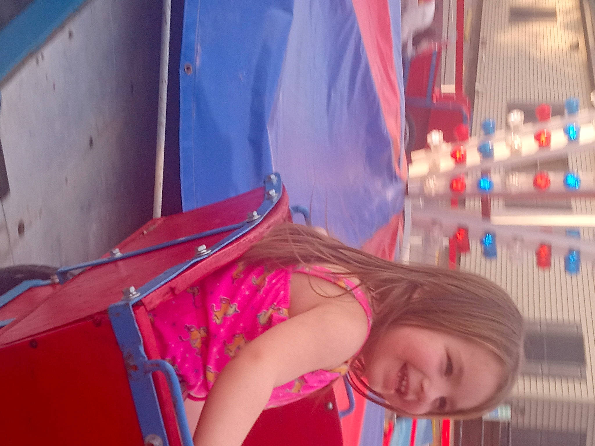 Davina joined the competition — help win amazing prizes! child, clothing, electric_blue, fashion_accessory, fun, hair, human_leg, joy, leisure, magenta, person, pink, plastic, purple, recreation, red, room, toddler, vacation, vehicle_door