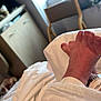 newborn, baby, foot, hospital, id_bracelet, blanket, wrinkled_skin, bed, furniture, chair, cabinet, indoors, soft_light, close_up, hospital_room, skin, infant, healthcare, resting, tiny