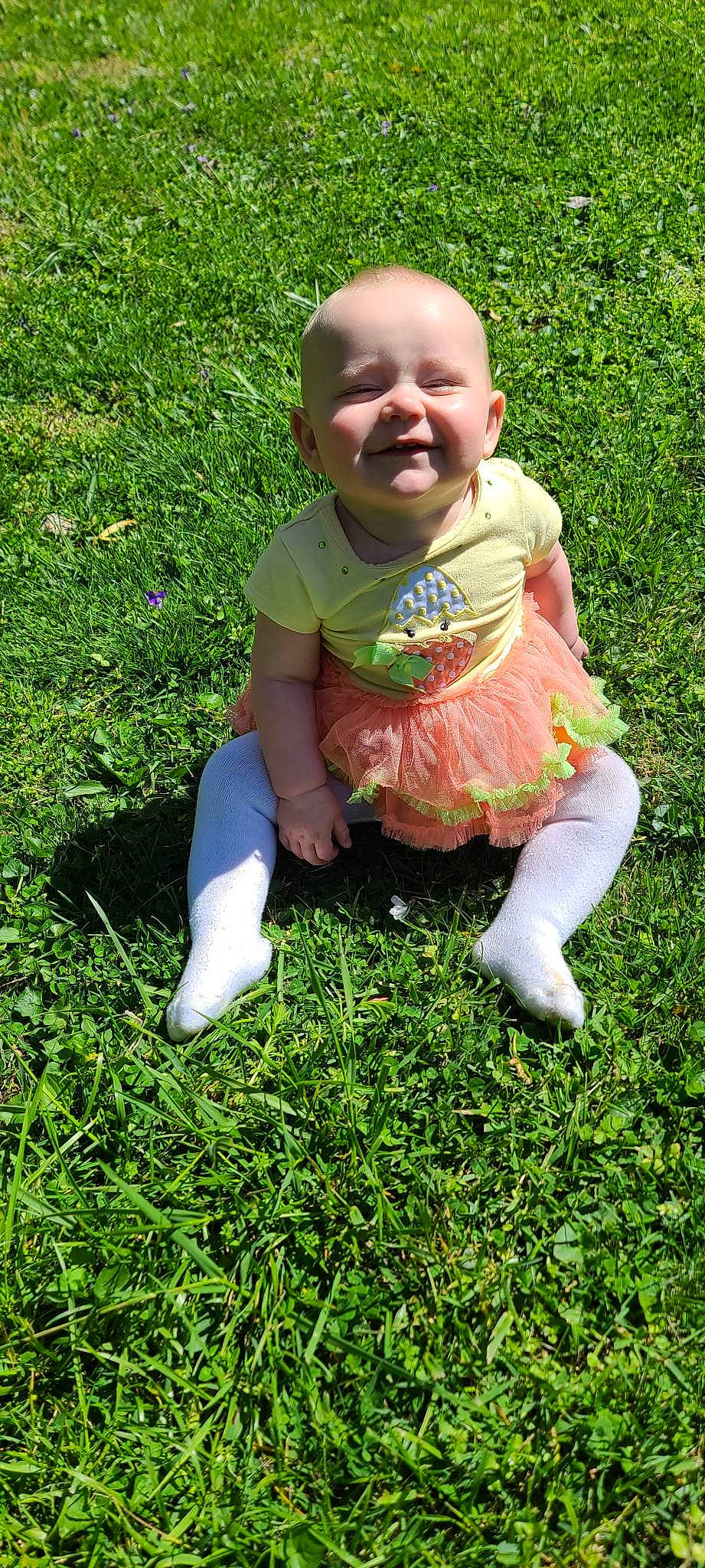Catalina joined the competition — help win amazing prizes! baby, baby_laughing, baby_toddler_clothing, barefoot, child, foot, fun, garden, grass, grassland, groundcover, happy, lawn, meadow, people_in_nature, person, plant, play, sitting, smile