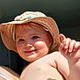 Ylliana a rejoint le concours — aidez-le/la à gagner de superbes lots ! baby, child, closeup, cute, expression, face, happy, hat, headwear, indoors, infant, light, person, playful, portrait, shadow, skin, smile, sunhat, sunlight