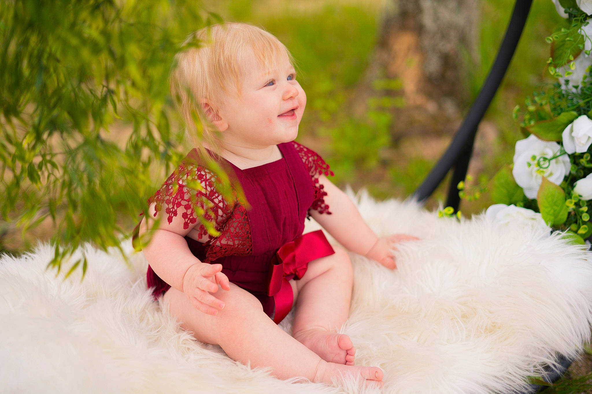 Kabryn is registered to the contest to win money with this photo: baby, baby_toddler_clothing, beauty, child, dress, event, flash_photography, flower, fun, grass, happy, iris, joy, leisure, people_in_nature, person, pink, plant, sitting, skin