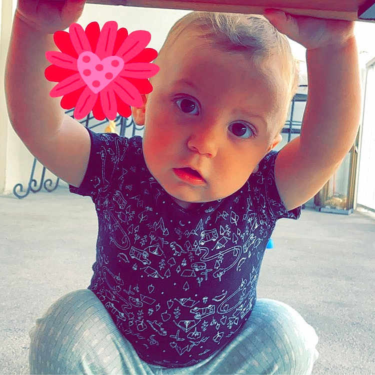 Jase joined the competition — help win amazing prizes! architecture, baby, building, city, clothing, daisy, face, flower, head, outdoors, pants, person, petal, photography, plant, portrait, pottedplant, shelter, summer, t_shirt