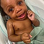 baby, child, smiling, bath, water, towel, skin, happy, cute, infant, portrait, closeup, wet, indoors, person, young, face, expression, hand, relaxation