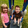 child, children, smiling, outdoor, playground, slide, grass, happy, casual_clothing, summer, nature, play, toy, fun, friends, cute, boy, girl, weekend, daylight