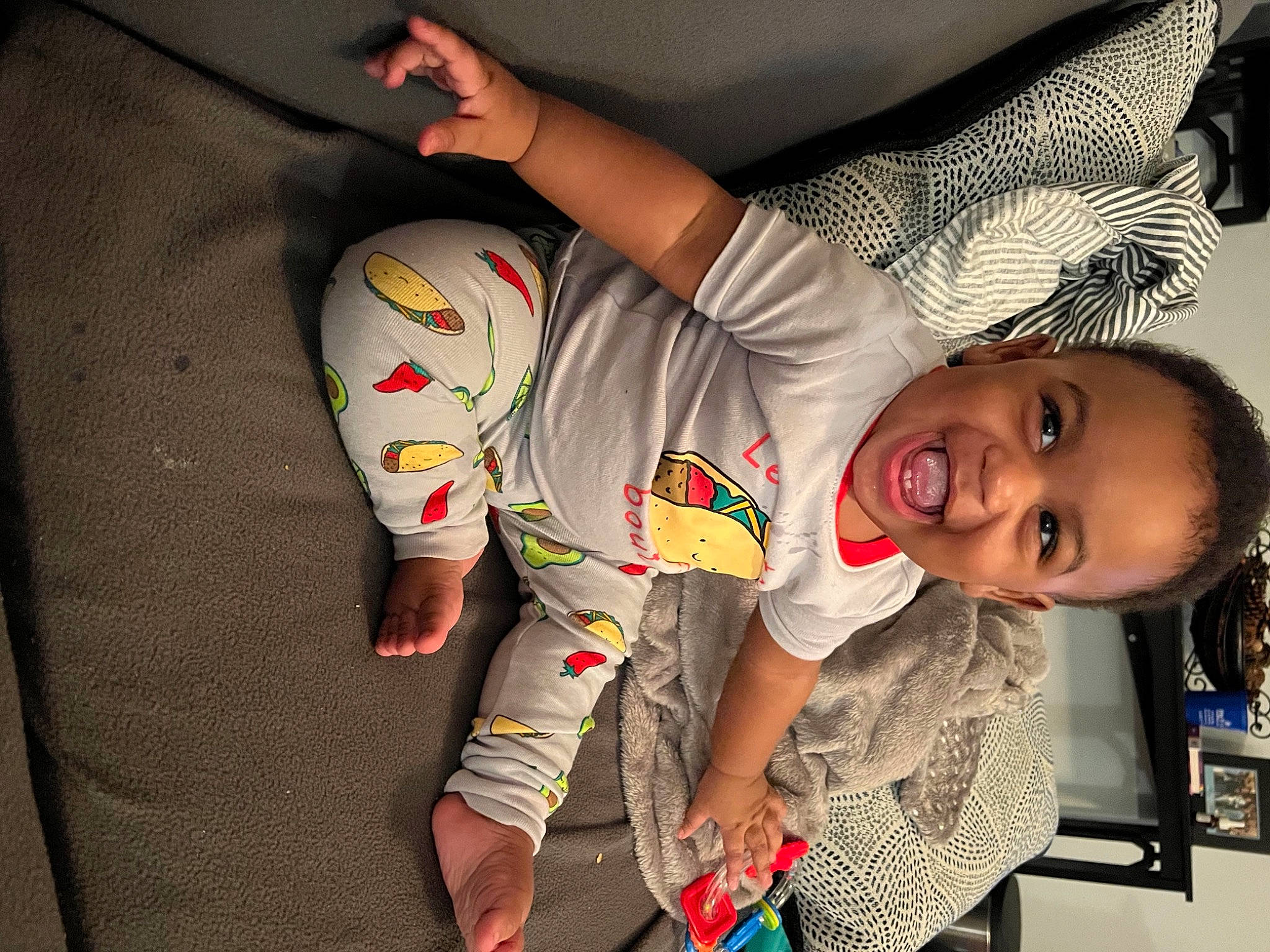 Jacory joined the competition — help win amazing prizes! arm, baby_toddler_clothing, black_hair, comfort, cool, elbow, facial_expression, finger, flash_photography, happy, human_body, joint, knee, leg, mouth, person, skin, sleeve, t_shirt, thigh