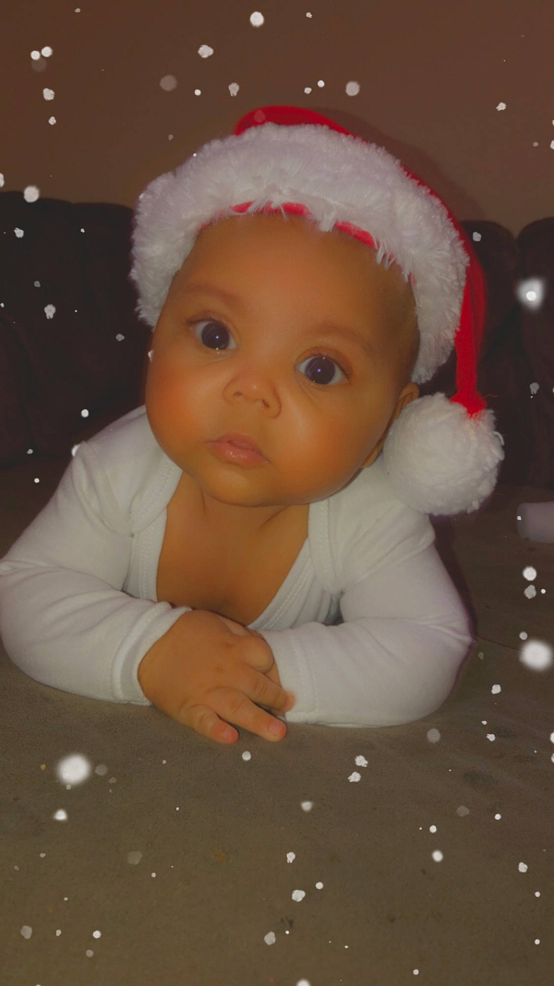 Amarion joined the competition — help win amazing prizes! baby, baby_toddler_clothing, cap, cheek, child, chin, christmas, christmas_ornament, costume_hat, event, eye, happy, hat, head, holiday, human_body, nose, ornament, person, textile