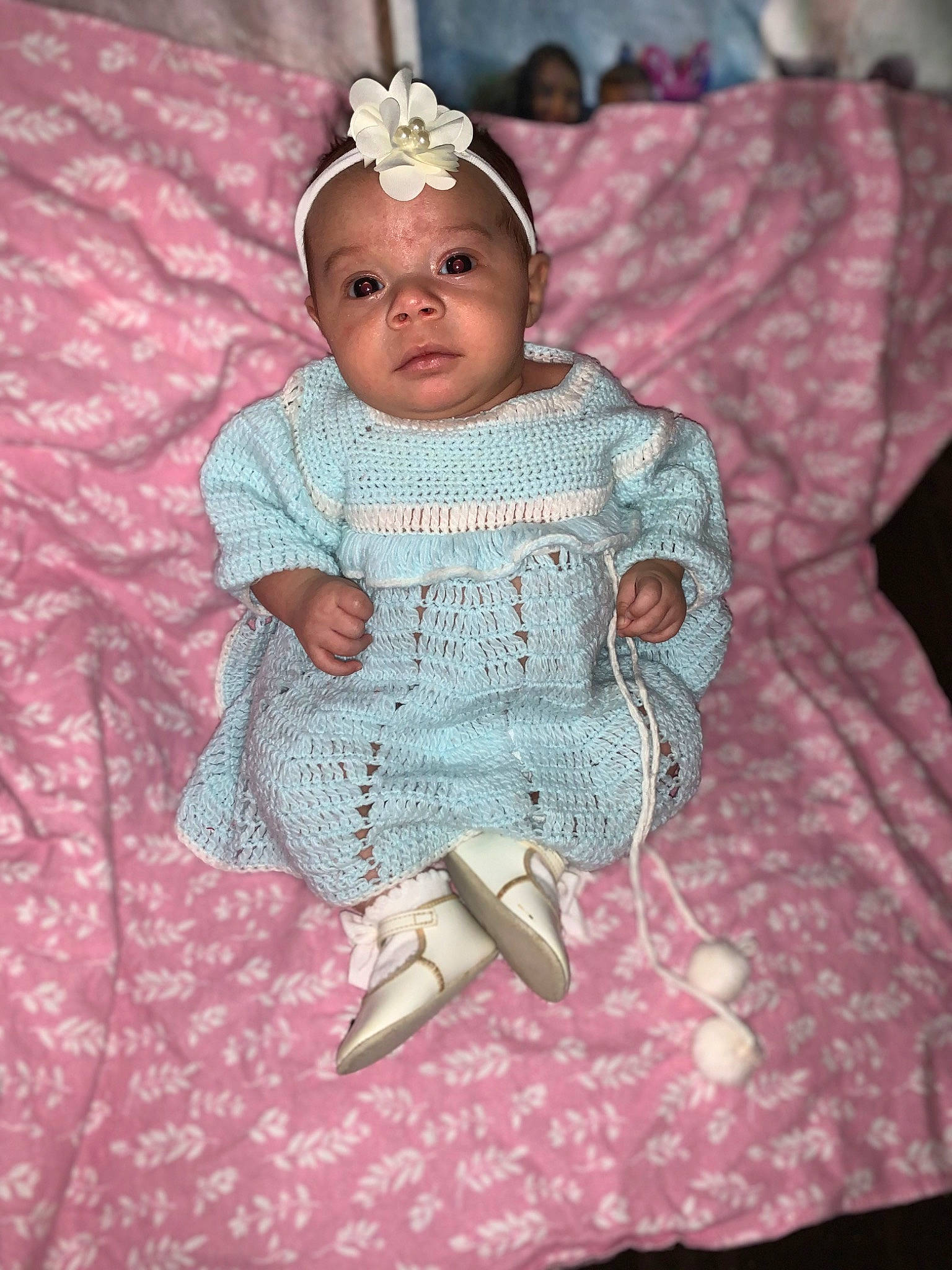 Raziyah joined the competition — help win amazing prizes! art, baby, baby_toddler_clothing, child, craft, dress, embellishment, eye, fashion_accessory, headpiece, jewellery, linens, magenta, outerwear, pattern, person, pink, purple, sleeve, textile